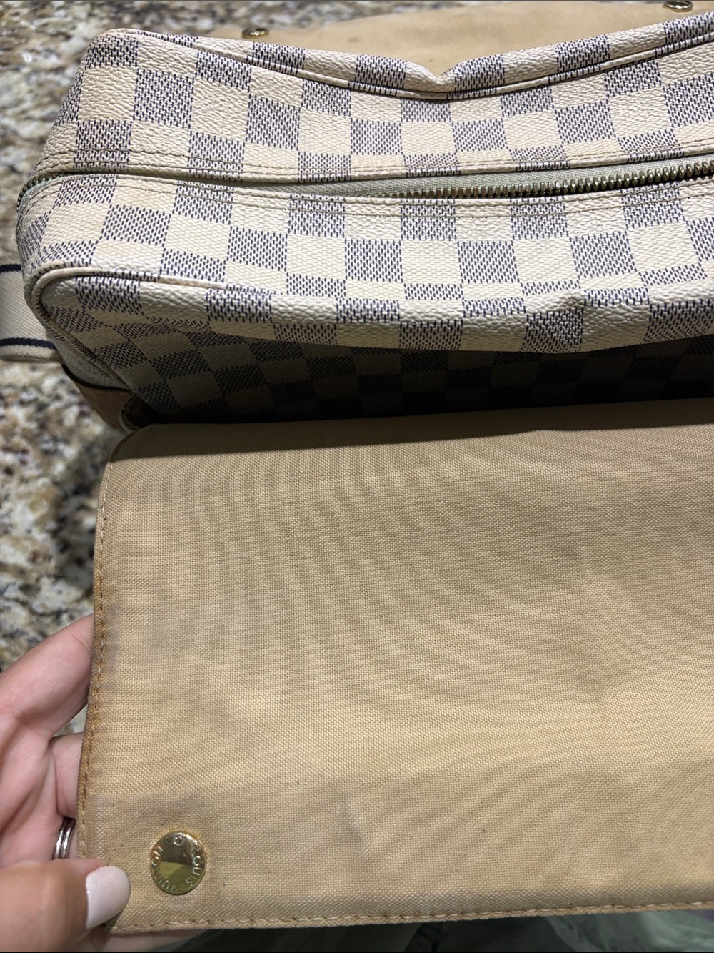 Louis Vuitton Damier Azur Check Crossbody - Light Blue/White - Picture 7 of 7